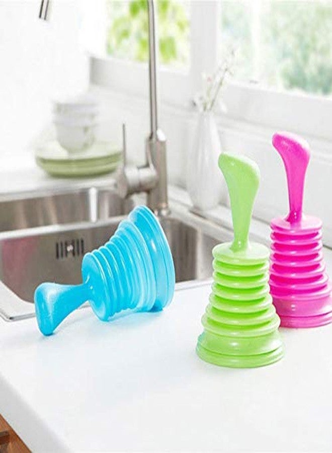 KIDINGTON Sink Plunger Small Force Pump Silicone Vacuum Sink Blockage Drain Blaster Pump Plunger Sink Blockage Cleaning Tool Drain Pack of 1 (Multi Color) - Image 4